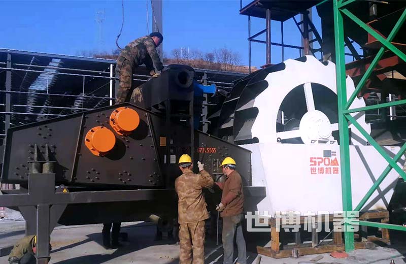 大型洗砂机安装现场 大型洗砂机安装现场