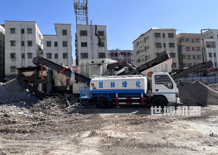 广州客户使用世博机器破碎站破碎建筑垃圾 广州客户使用世博机器破碎站破碎建筑垃圾